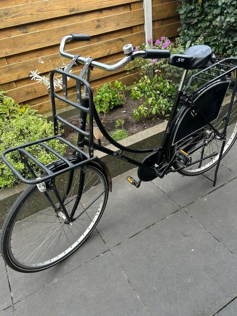 Zwarte omafiets framemaat 53, Fietsen en Brommers, Fietsen | Dames | Damesfietsen, Terugtraprem, Ophalen, Overige merken, 53 tot 56 cm