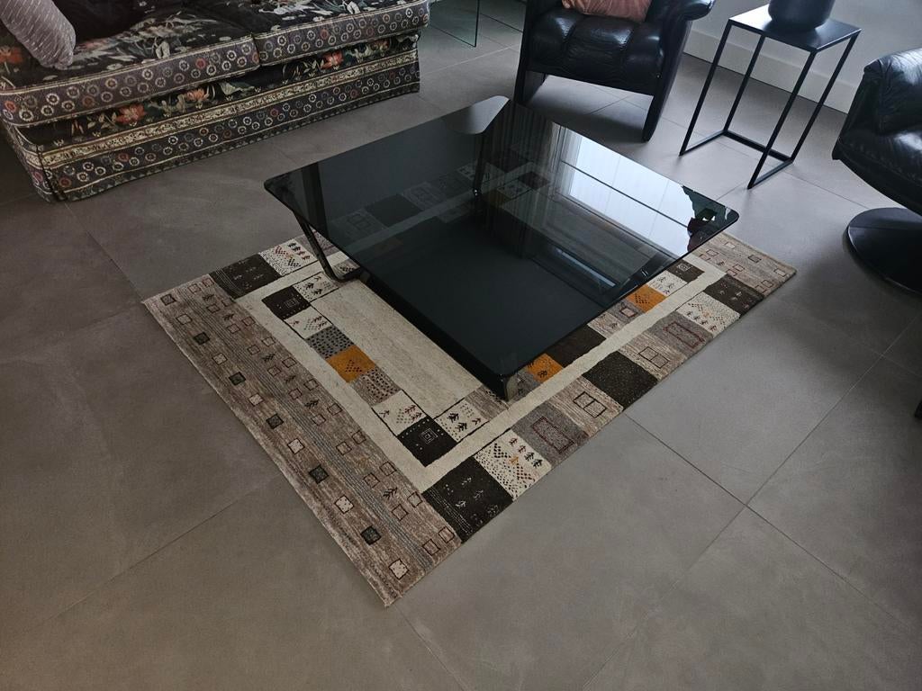 Te koop glazen salontafel zo goed als nieuw, Ophalen, 100 tot 150 cm, 50 tot 100 cm, Zo goed als nieuw