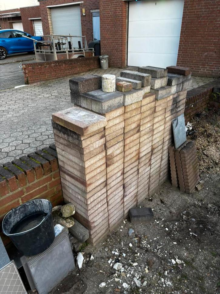 Diverse stenen/klinkers, Tuin en Terras, Tegels en Klinkers, Gebruikt, Klinkers, Beton, 10 m² of meer, Ophalen