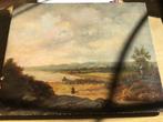 19 e eeuws paneeltje Landschap met figuur, Ophalen of Verzenden