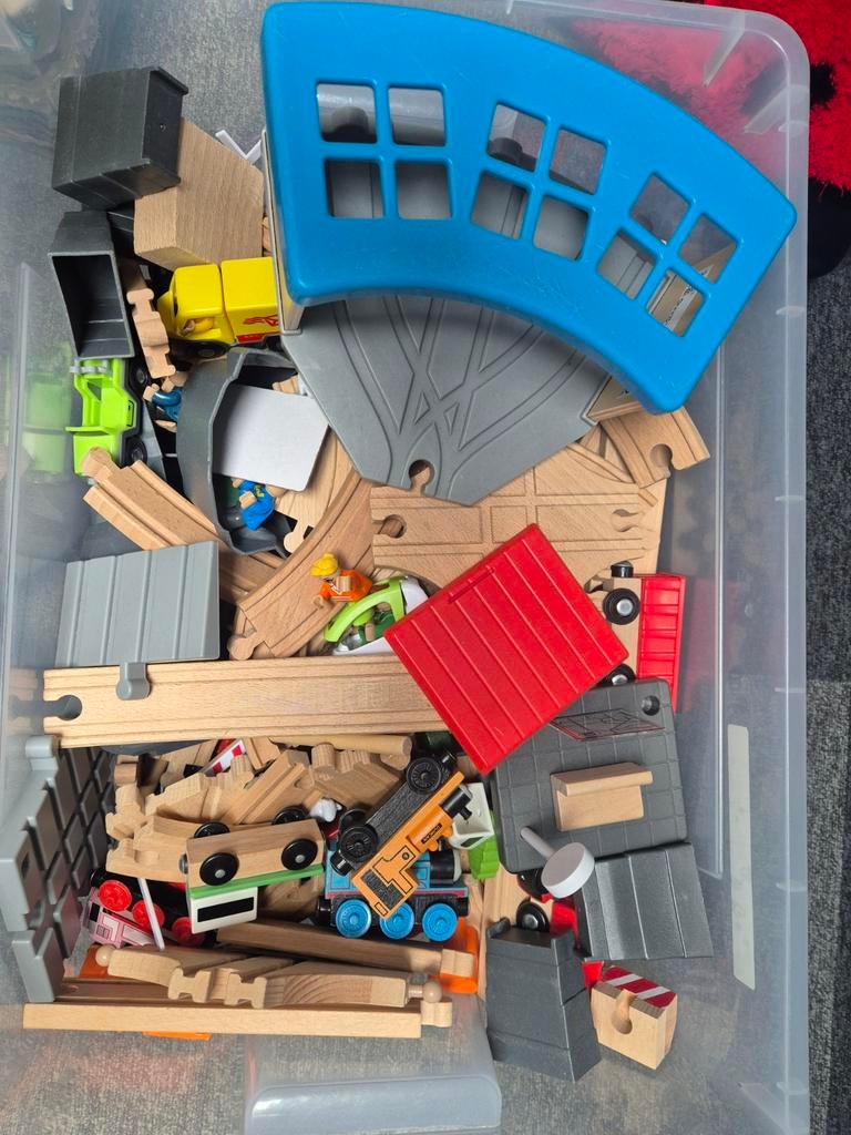 Houten treinspoor, Kinderen en Baby's, Speelgoed | Houten speelgoed, Ophalen, Gebruikt, Overige typen