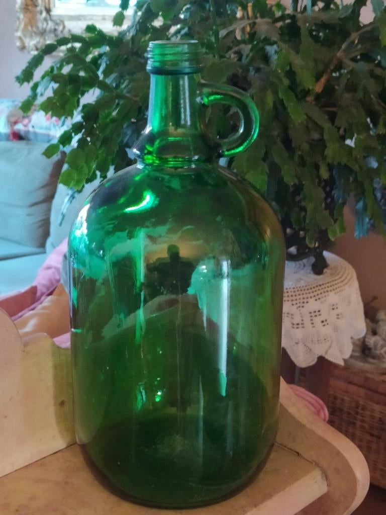 Groene vintage sierfles, Ophalen of Verzenden, Huis en Inrichting