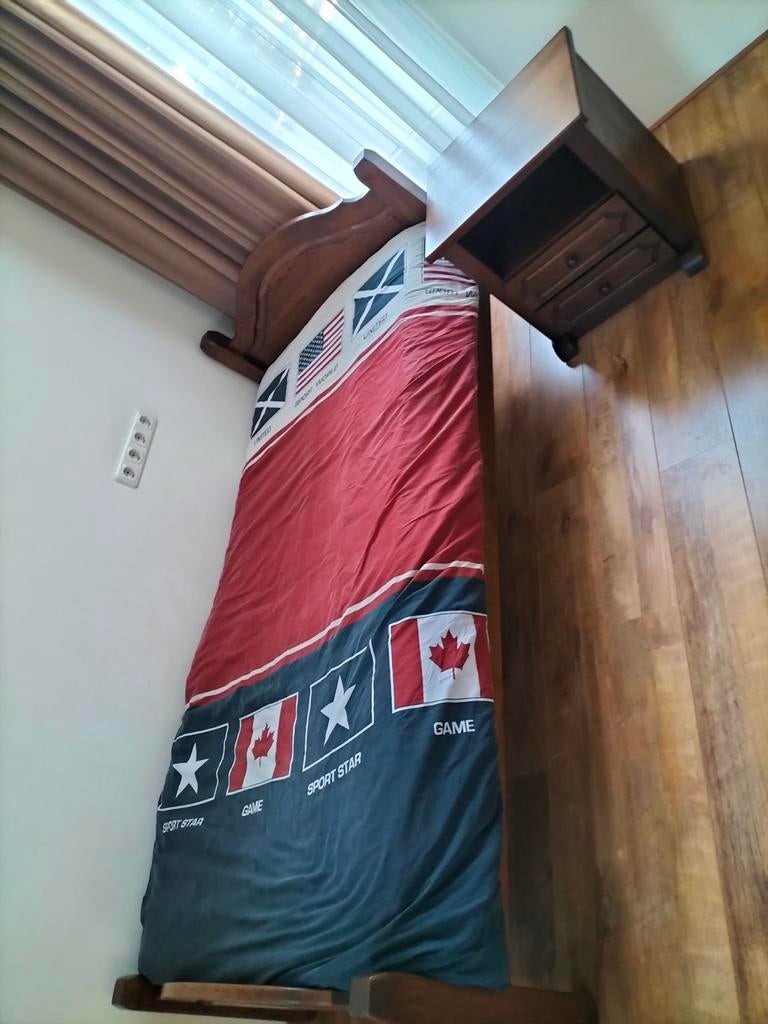 1 persoons bed, Ophalen, Gebruikt, Eenpersoons, Eikenhout