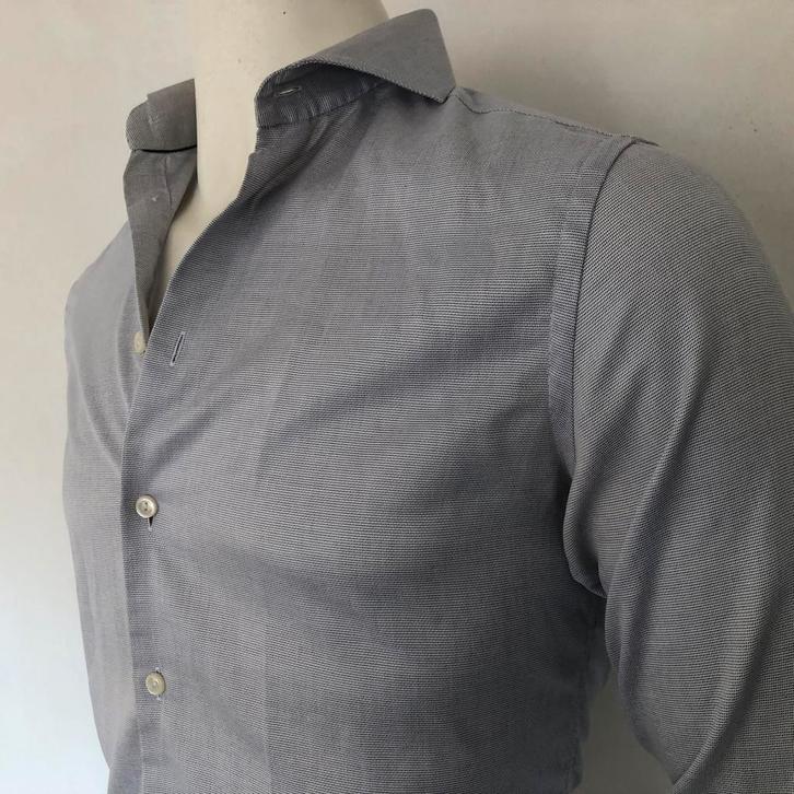 Eton Super Slim Fit overhemd maat 39, fijn katoen, Kleding | Heren, Overhemden, Zo goed als nieuw, Halswijdte 39/40 (M), Grijs