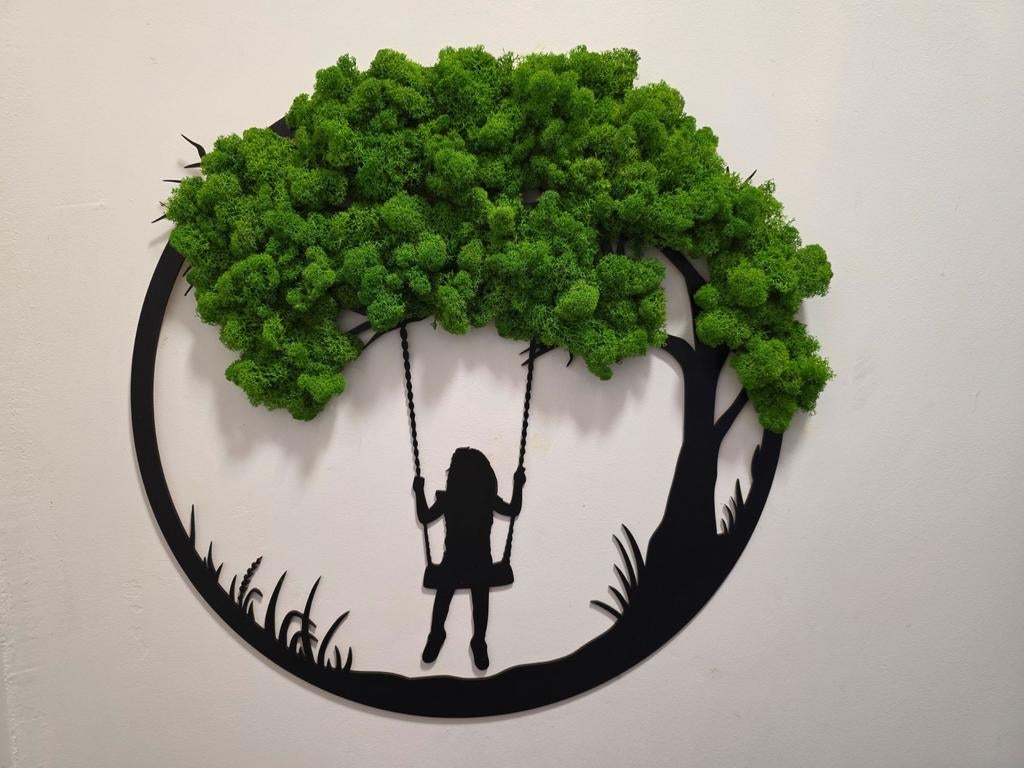 Mosschilderij. Natuur  Handgemaakt, RBS decoraties en graveerwerk, Nieuw, Ophalen of Verzenden, Rbsgraveerwerk@gmail.com