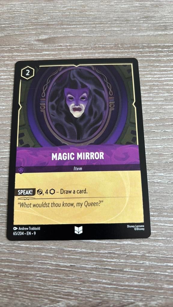 Disney Lorcana Magic Mirror 65-204 9FAB nonfoil, Ophalen of Verzenden, Zo goed als nieuw, Losse kaart