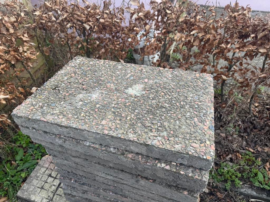 22 stuks tuintegel rood 60x40, Ophalen, Gebruikt, Beton, Terrastegels