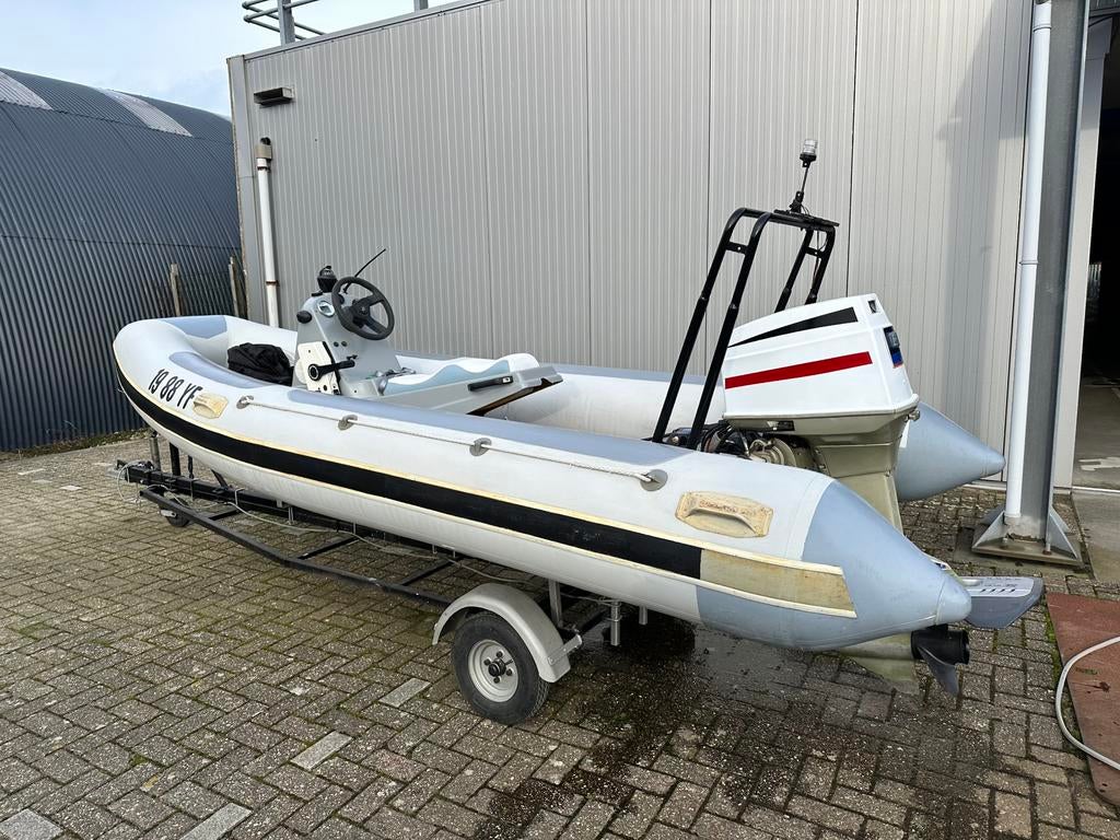 Complete Quicksilver 450R Console Rib - 70PK Johnson, Watersport en Boten, Rubberboten, Ophalen, Quicksilver, Gebruikt, 70 tot 120 pk