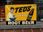 Vintage Ted's Creamy Root Beer Emaille Reclamebord, Antiek en Kunst, Antiek | Emaille, Ophalen