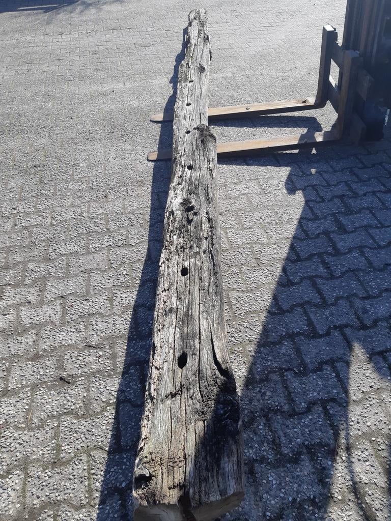 Oud Eiken Hard Hout hooiberg paal Antiek Hardhout bikkelhard, Ophalen of Verzenden, 2 tot 4 meter
