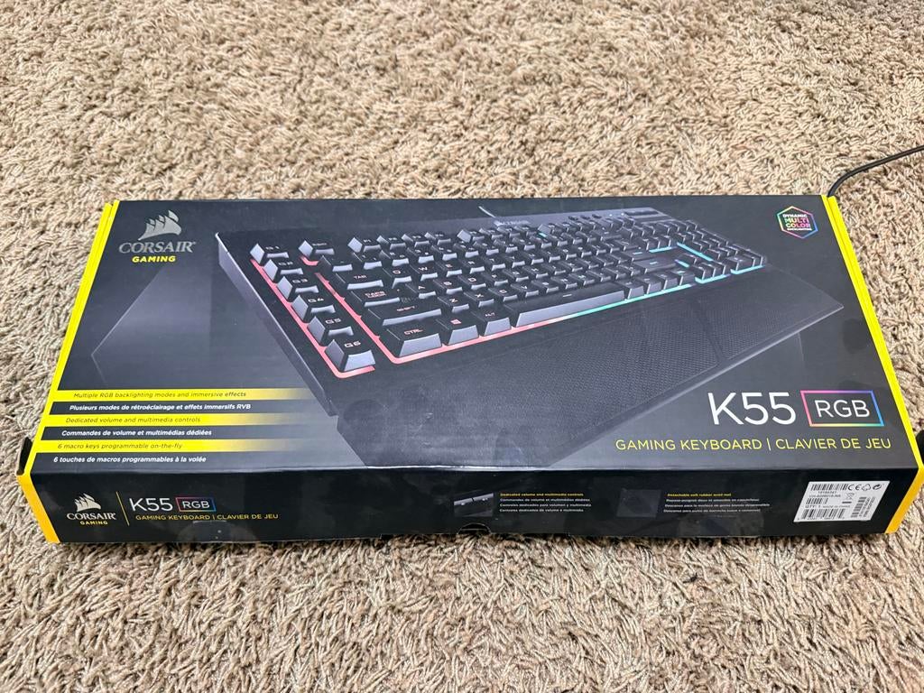 Corsair K55 RGB Gaming Toetsenbord, Computers en Software, Toetsenborden, Gebruikt, Gaming toetsenbord, Ophalen of Verzenden, Qwerty