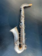 Vintage H.N. White King Altsaxofoon, 1920, Zilver+Gold bell, Ophalen of Verzenden, Gebruikt, Alt, Met koffer