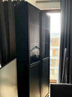 Ikea Vitrinekast - Zwart met Glazen Deuren, Huis en Inrichting, Kasten | Vitrinekasten, Gebruikt, 200 cm of meer, 25 tot 50 cm