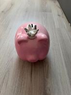 Roze spaarvarken met kroon, Ophalen, Gebruikt, Steen, Aardewerk of Keramiek, Dier
