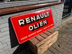 Vintage Emaille Reclamebord Renault Oliën, Ophalen, Reclamebord, Gebruikt, .
