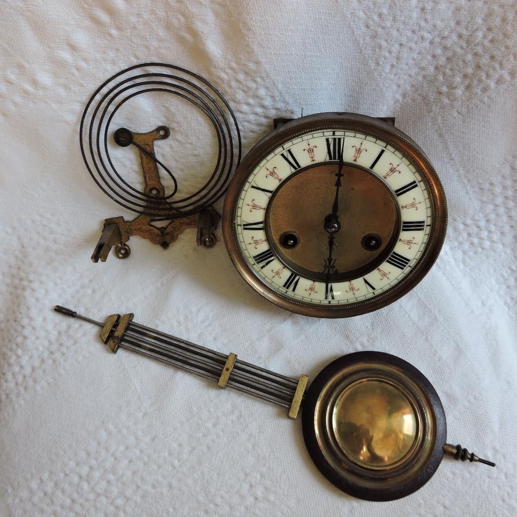 Onderdelen Junghans klok uurwerk slinger gong wijzerplaat, Ophalen of Verzenden