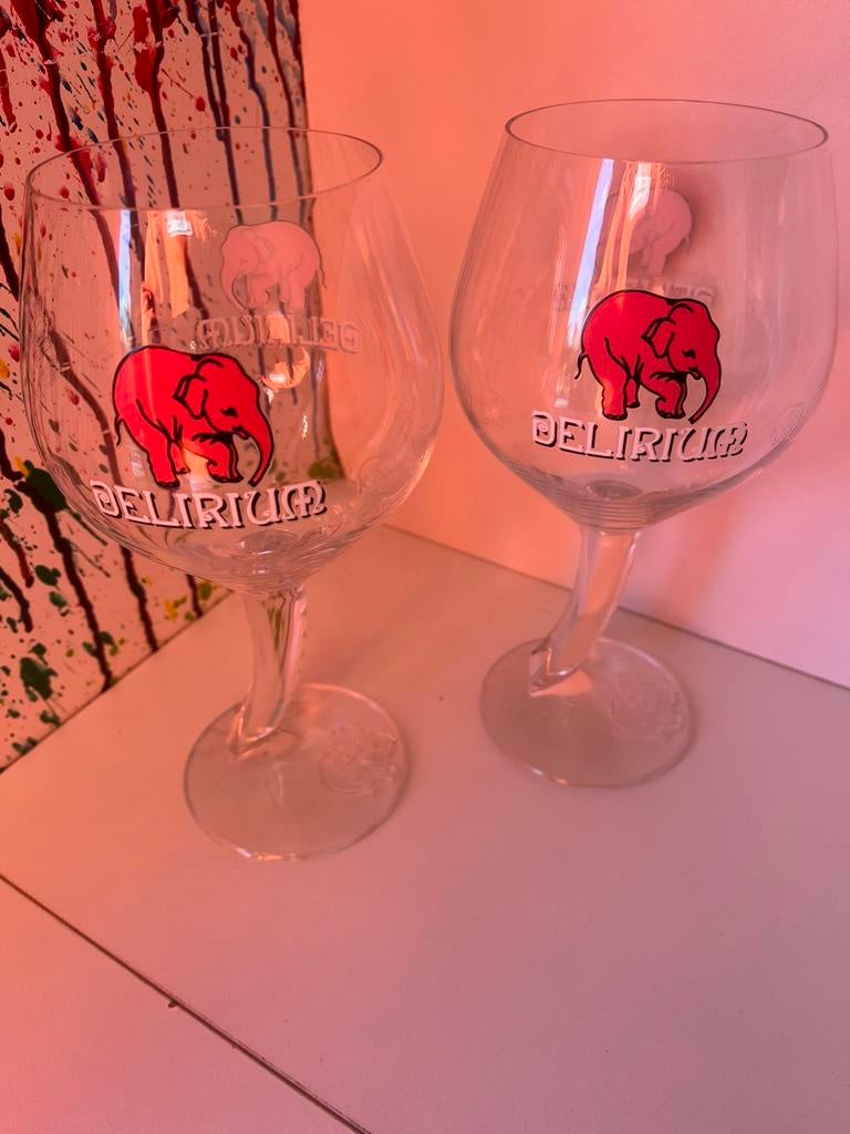Delirium bierglazen set van 2 glazen, Verzamelen, Biermerken, Ophalen of Verzenden, Nieuw, Glas of Glazen, Overige merken
