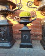 Gietijzeren tuinvazen tuinvaas bloempot bloembak op sokkel, Ophalen of Verzenden, Nieuw