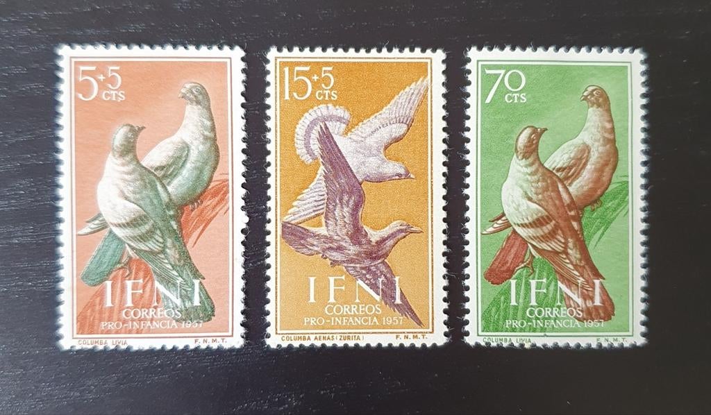 Ifni 1957 Vogels Michel 164-166 ongestempeld, Verzenden, Dier of Natuur