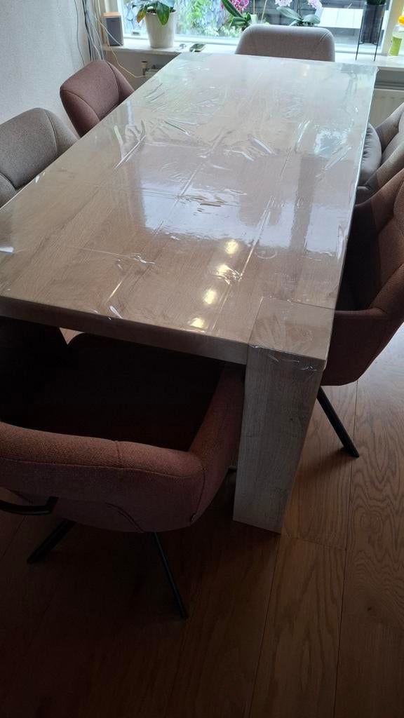 Licht eiken eettafel (190x90) - In absolute nieuwstaat!, Ophalen, Zo goed als nieuw, 4 tot 6 stoelen