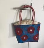 Gevlochten handtas/mand, Sieraden, Tassen en Uiterlijk, Tassen | Damestassen, Ophalen of Verzenden, Zo goed als nieuw, Blauw, Handtas