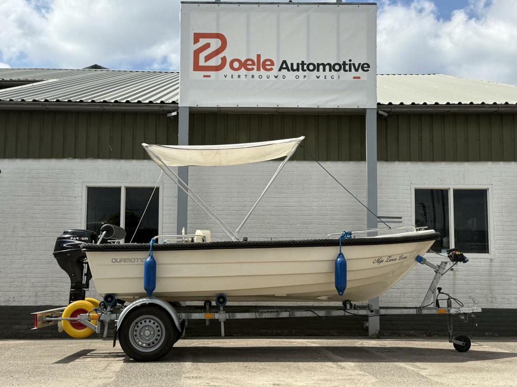 Sloep: Quamotion 400 + 9.8pk!/ Incl. Trailer / Elektr. Strt, Watersport en Boten