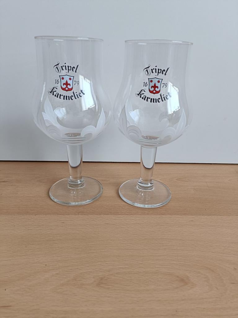 2 Tripel Karmeliet glazen, Ophalen of Verzenden, Zo goed als nieuw, Glas of Glazen, Overige merken