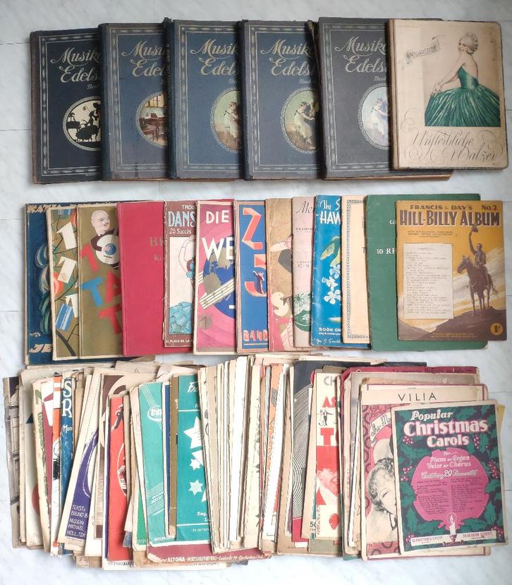 Verzameling antiek bladmuziek, Muziek en Instrumenten, Bladmuziek, Gebruikt, Overige soorten, Overige genres, Ophalen