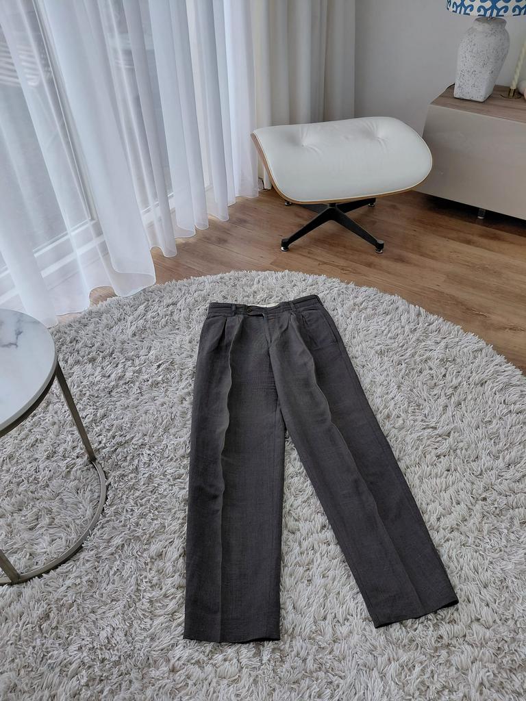 Hugo Boss grijs ruit maat 48 linnen, Ophalen of Verzenden, Zo goed als nieuw, Maat 48/50 (M), Grijs