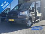 Ford Transit 350 2.2 TDCI*3-PERS*PICKUP*OPENLAADBAK*3500KG T, Auto's, Bestelauto's, Euro 5, Gebruikt, Zwart, 2800 kg