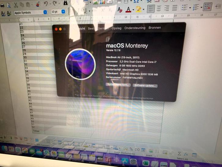 Macbook air, Computers en Software, Apple Desktops, Zo goed als nieuw, Overige modellen, Ophalen of Verzenden