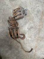 Houten takelblokken met touw katrol, Ophalen, Gebruikt, Handmatig