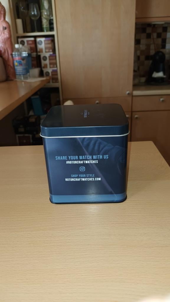 Rotorcraft horloge goudkleurig met blauwe wijzerplaat, Ophalen of Verzenden