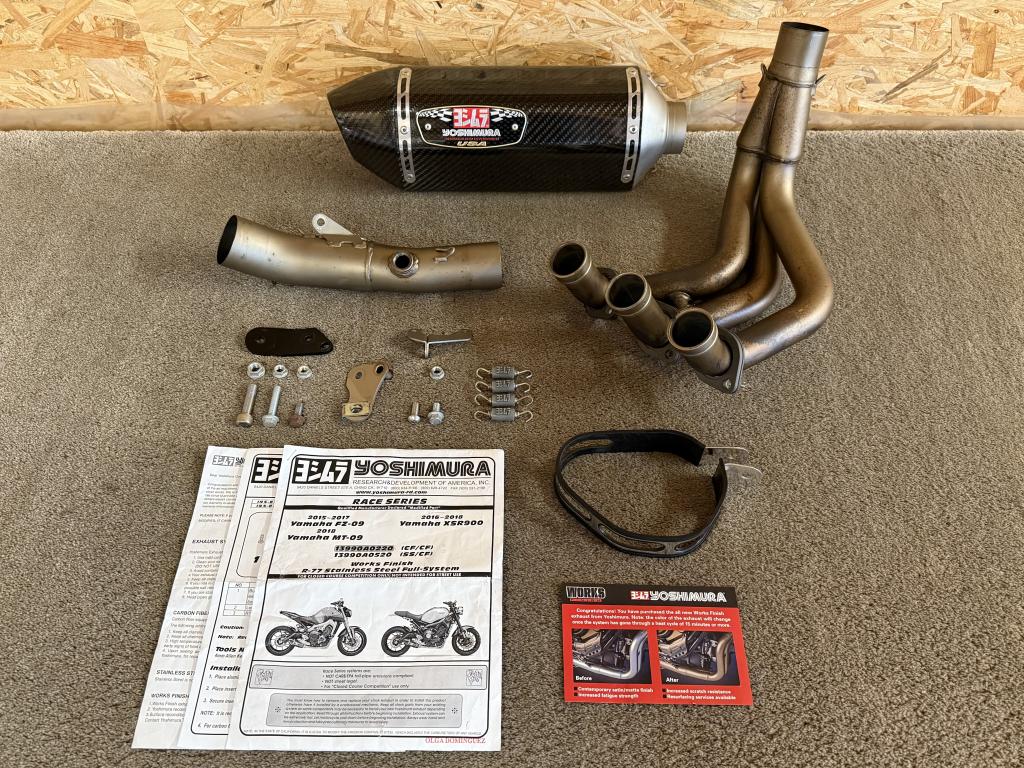 Yoshimura R-77 uitlaatsysteem uitlaat MT-09 MT09 XSR900, Gebruikt, 5420 Daniels Street, Chino, CA, 91710, US, Verzenden, Sales@yoshimura-rd.com