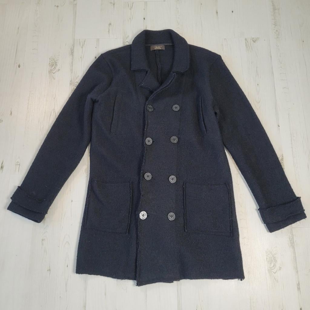 Zara Man jas mantel L 100% wol sport moda zwart, Maat 52/54 (L), Zwart, Ophalen of Verzenden, Zo goed als nieuw