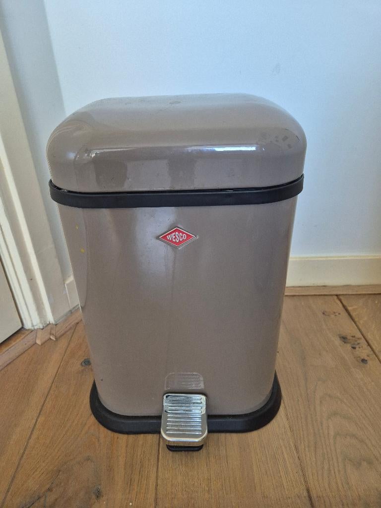 Wesco prullenbak 13L, Ophalen, Gebruikt, Met pedaal, Metaal
