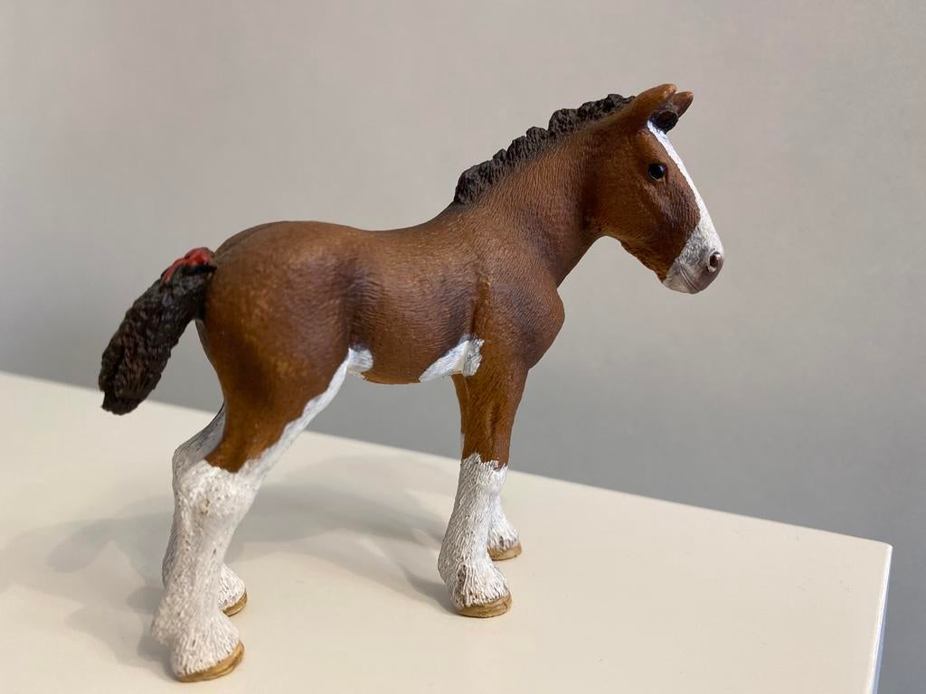 Schleich Clydesdale veulen ~ 13810, Ophalen of Verzenden, Zo goed als nieuw, Paard, Beeldje of Figuurtje