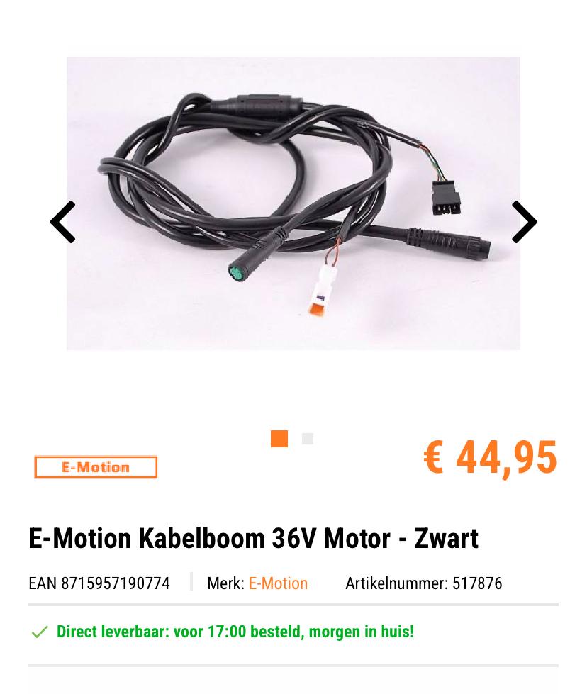 Kabelboom Sparta Emotion E-bike 36V Motor, Ophalen of Verzenden, Zo goed als nieuw
