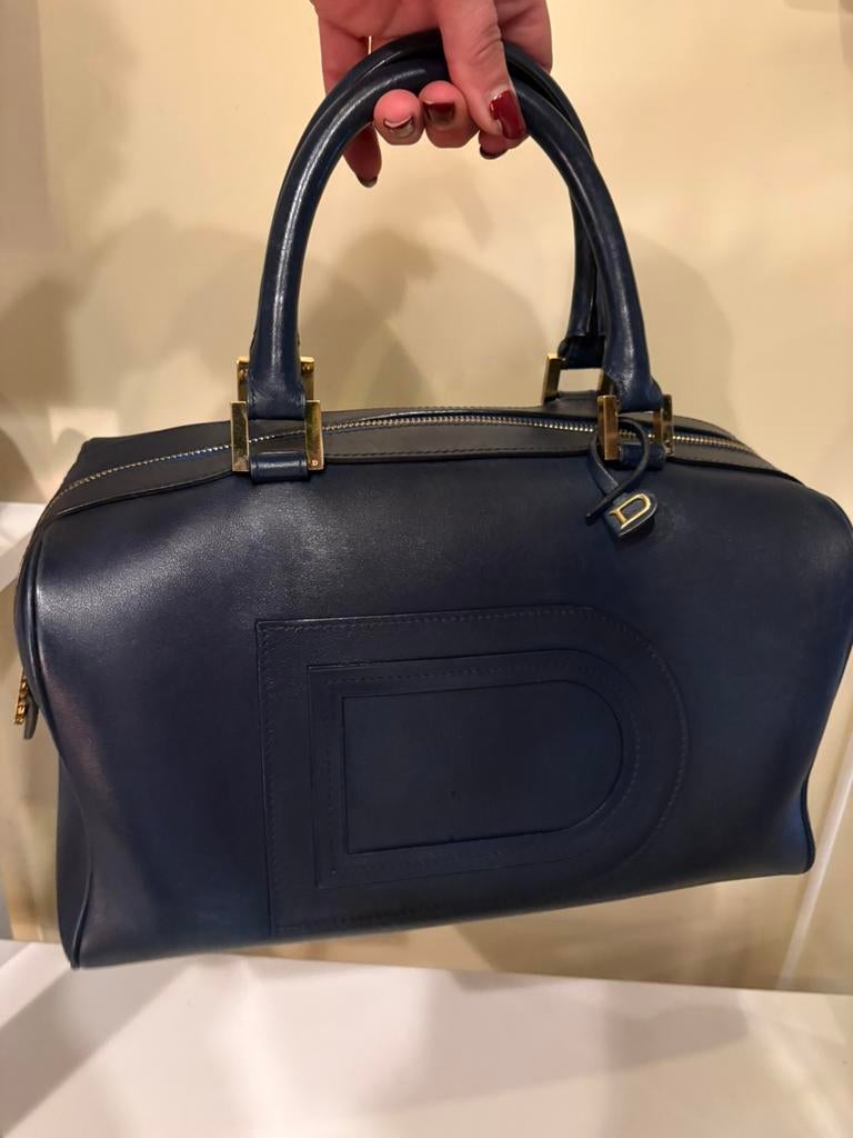 DELVAUX LOUISE BOSTON ALLURE marineblauw full set, Ophalen of Verzenden, Zo goed als nieuw, Blauw, Handtas