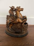 Antieke bronzen beeld: Ruiter te paard, Ophalen of Verzenden