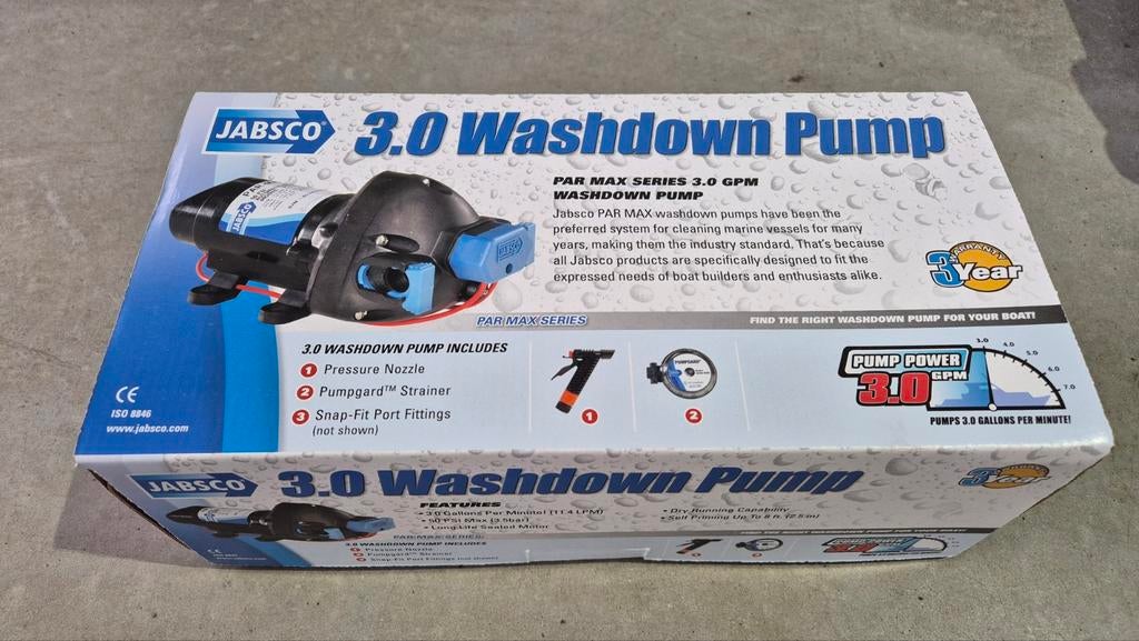 Nieuwe Jabsco dekwaspomp set washdown pomp 12v nieuw in doos, Ophalen of Verzenden, Nieuw, Motor en Techniek, Zeilboot of Motorboot