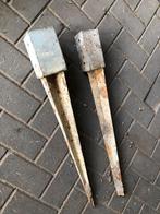 Metalen paalhouders (5+2+1), Doe-het-zelf en Verbouw, IJzerwaren en Bevestigingsmiddelen, Ophalen, Gebruikt, 50 tot 100 mm, Overige typen