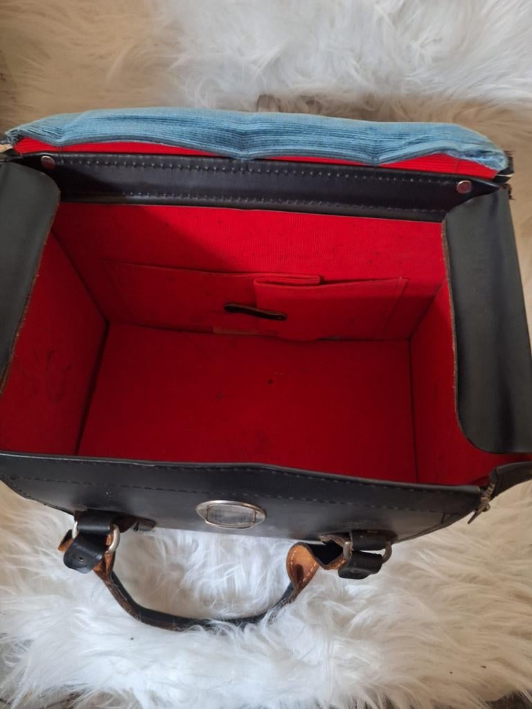 Vintage Zwart Lederen Cameratas - Stijlvol & Functioneel, Audio, Tv en Foto, Fotografie | Fototassen, Ophalen of Verzenden, Gebruikt