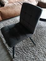 4 Grijze gestoffeerde stoelen velvet, Ophalen of Verzenden, Zo goed als nieuw, Stof, Eén