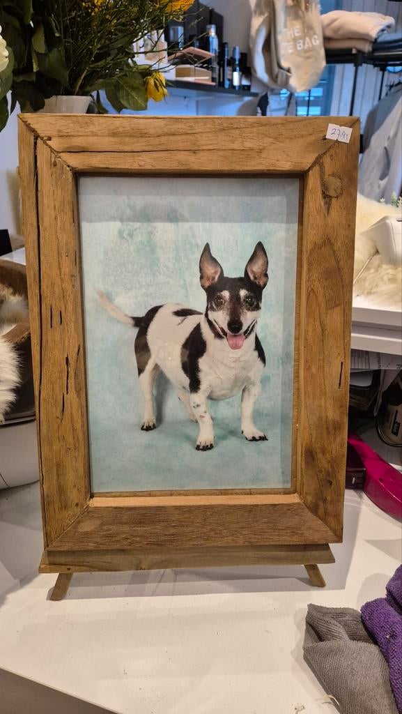 Aparte fotolijst op mini schildersezel, Antiek en Kunst, Kunst | Schilderijen | Klassiek, Ophalen of Verzenden