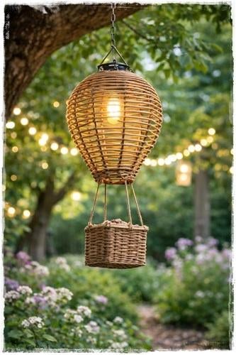 Sale! Luchtballon afm.16 x16 x38 cm ophangketting, Minder dan 50 watt, Ophalen of Verzenden, Hanglamp, Countryfield