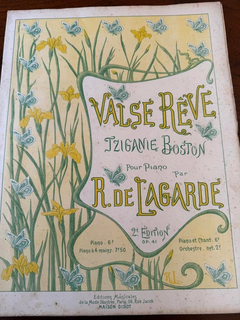 Bladmuziek, oud, jugendstill, Ophalen of Verzenden