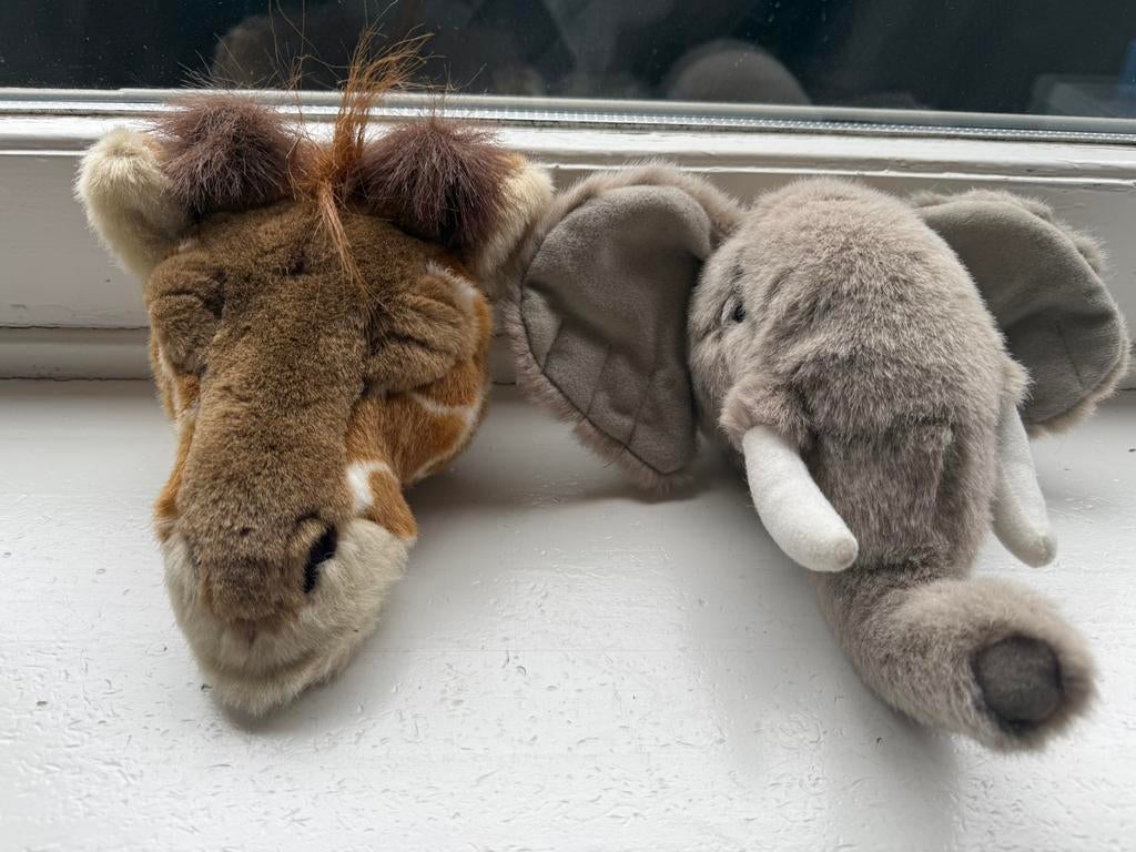 Wild & Soft dierenkop giraffe en olifant, Ophalen of Verzenden, Zo goed als nieuw, Olifant