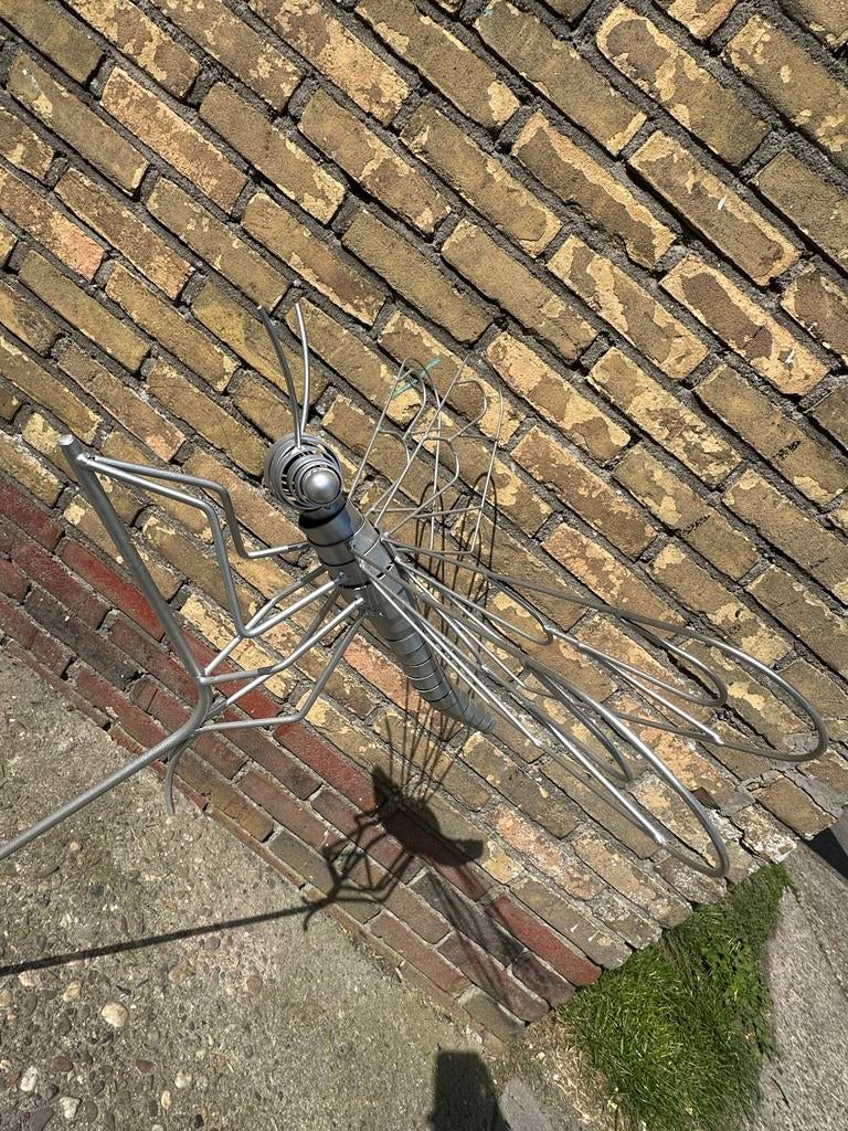 Libelle standbeeld kunst - Uniek metalen kunstwerk, Overige onderwerpen, 50 - 100 cm, Handgemaakt, Beeld