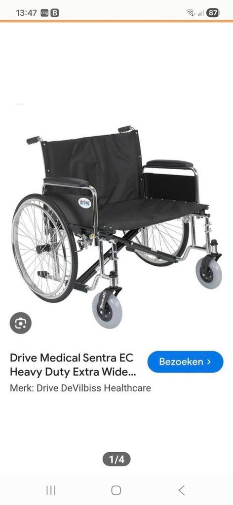 Heavy duty rolstoel zitbreedte 66 cm nieuw in doos, Ophalen of Verzenden, Nieuw